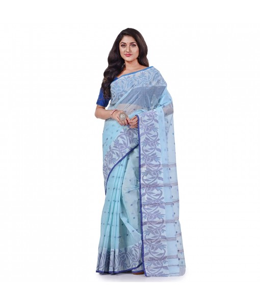 Pure Handloom Cotton Saree(Blue)